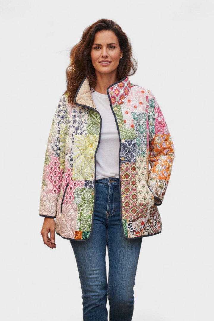 Quilted Jacket in Patchwork Look