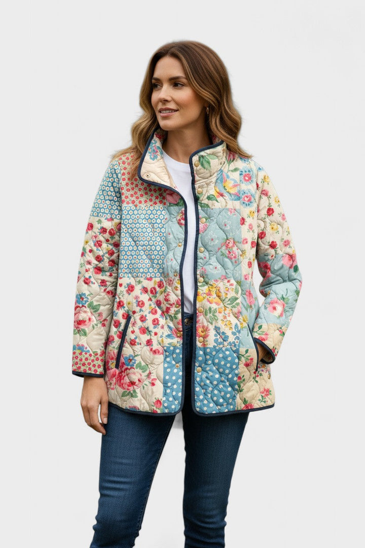 Karoline™ | Quilted Jacket in Floral Patchwork
